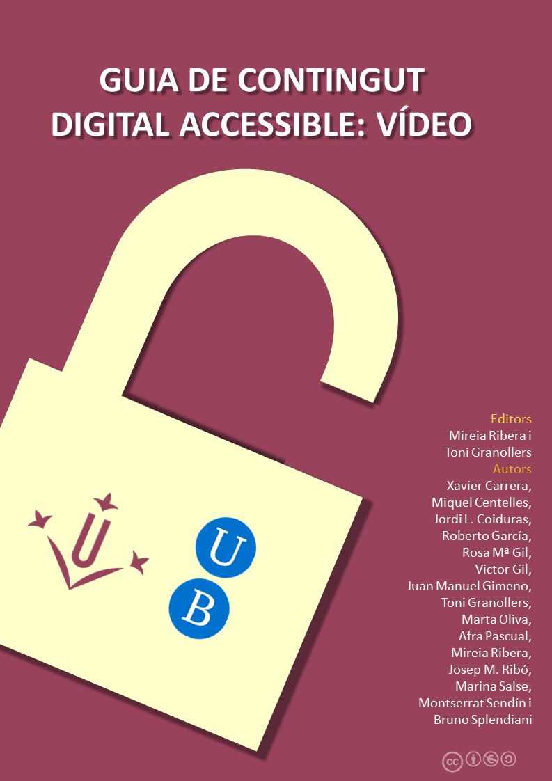 Portada de la guia sensera de contingut digital accessible: vídeo